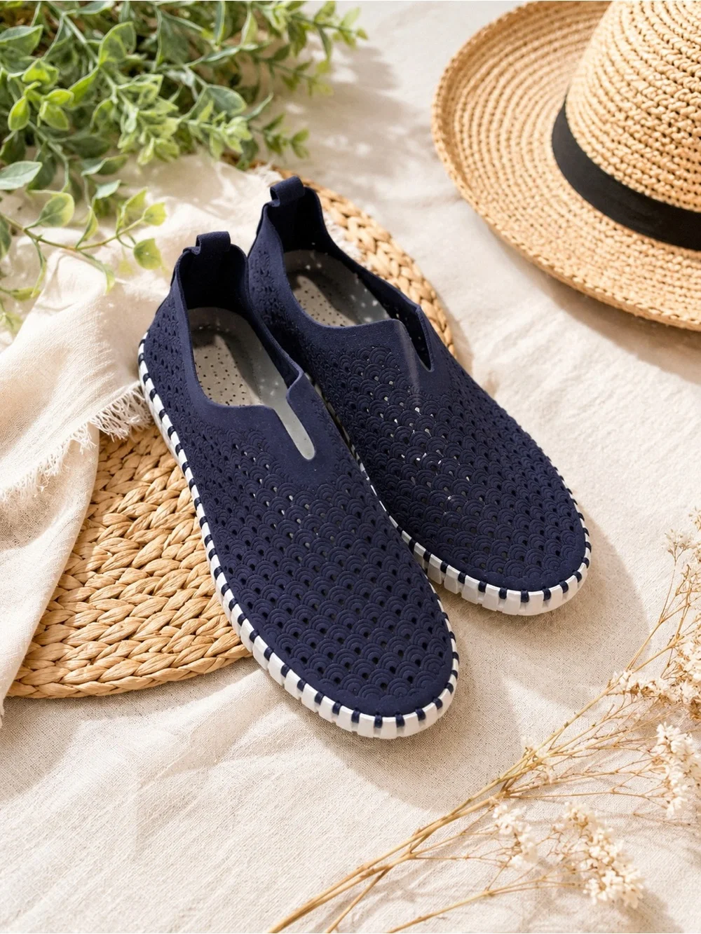 Ilse Jacobsen Women’s Navy Slip-On Sneakers - Picture 1 of 8